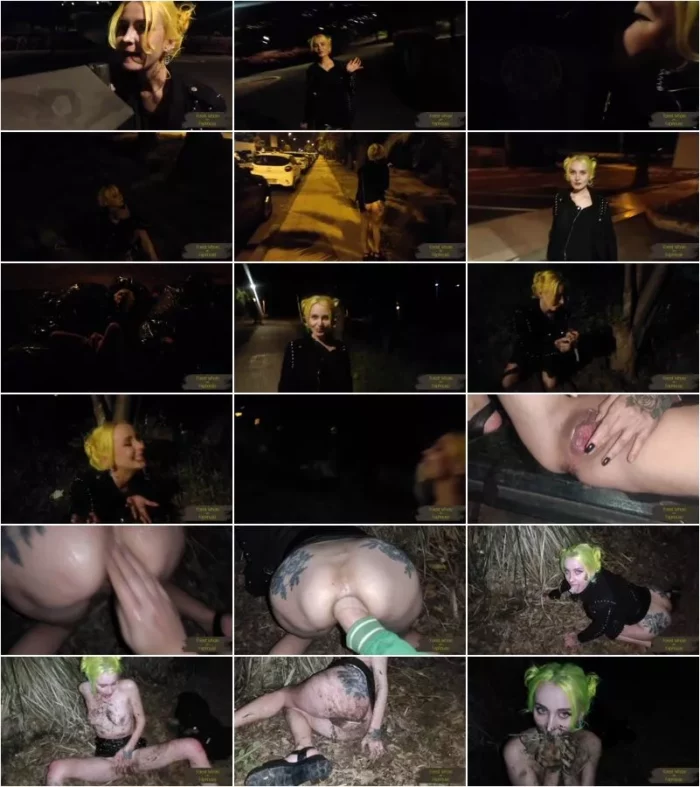 Forest Whore - Sucking a real stranger\'s condoms eating trash and dirt. My absolutely extreme night walk 2023-04-27  [UltraHD/4K 2160p] (Anal Fisting)