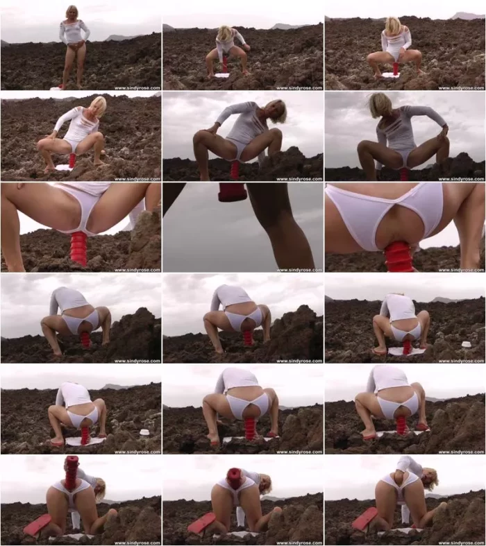 Sindy Rose - Sindy Rose fuck her ass with big red anal terrorist dildo & anal prolapse at lava rock 18.05.2023 [FullHD 1080p] (Dildo)