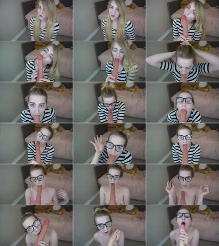 MissPrincessKay - Girl With Glasses Deepthroat Blowjob Cum [FullHD 1080p] (Dildo)
