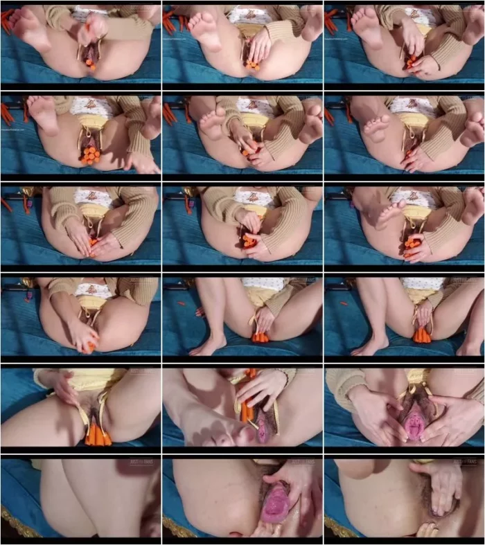VixenxMoon  - penetration carrots in pussy prolapse [FullHD 1080p] (Dildo)