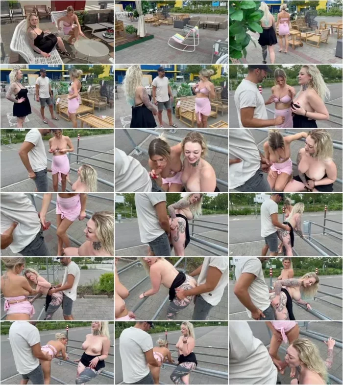 Valery_Venom - 2 AO-Fotzen fur 1 verheirateten Schwanz - Offentlicher Fremdfick vor Mobelhaus [FullHD 1080p] (MDH)