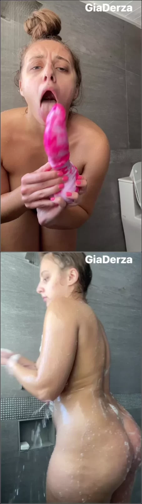 GiaDerzaBooty - Fucking myself in the shower [UltraHD/2K 1280p] (Dildo)