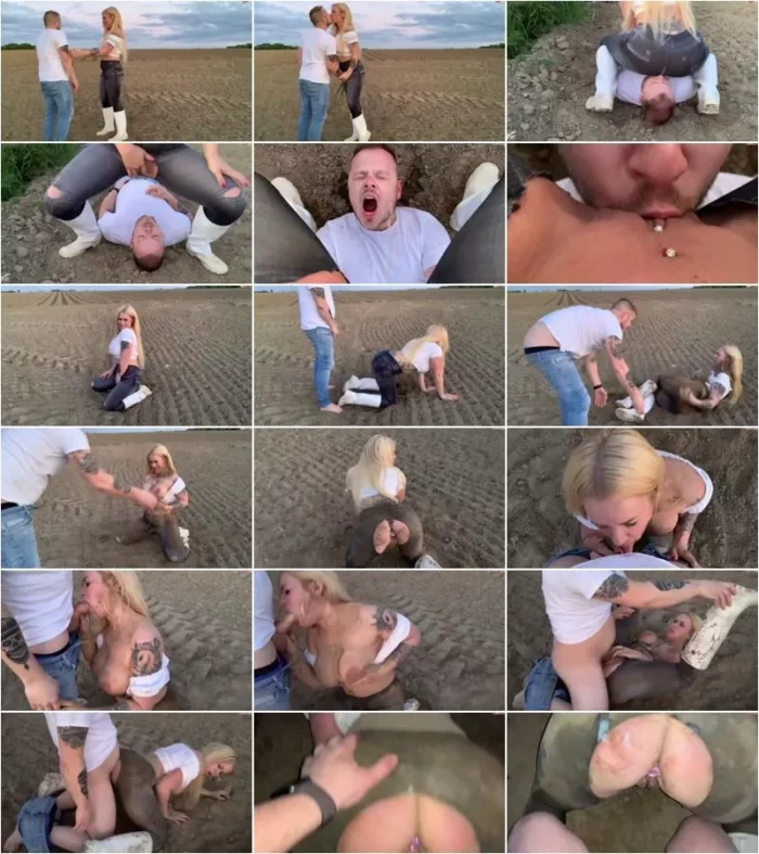SteffiBlond - Feldsauerei - Maul auf ich psse - Wilde Lehmschlacht & in vollgepsster Jeansleggings durchgefickt [FullHD 1080p] (MDH)
