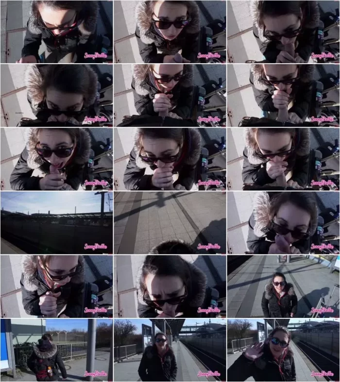 Jenny_Stella - Verpatztes Spermaschlucken! Blowjob am Flughafen – Security verpatzt das Abspritzen! [FullHD 1080p] (MDH)