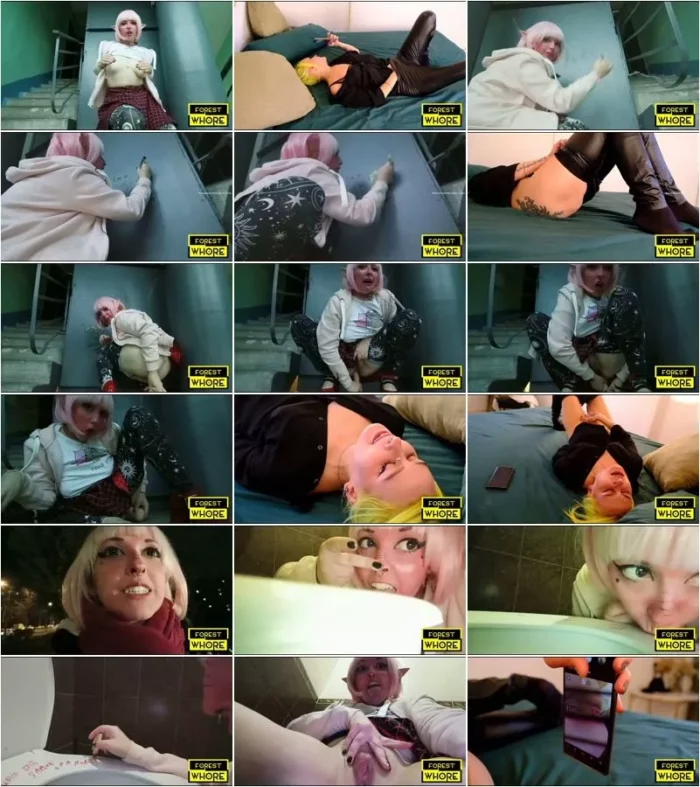ForestWhore - My stupid pig slave #1 humiliates herself for my fun 01.12.2023 [HD 720p] (Prolapse)