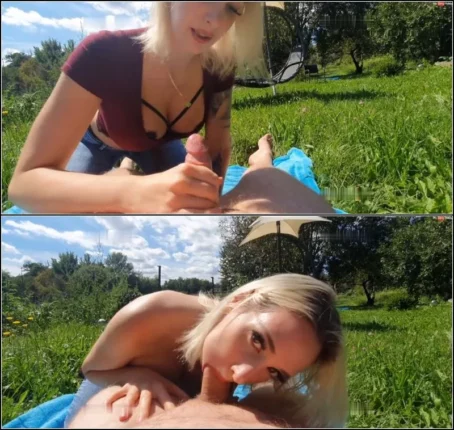 StellaCinderella - Schwanz abgelutscht von Fremdem auf der Wiese [FullHD 1080p] (MDH)