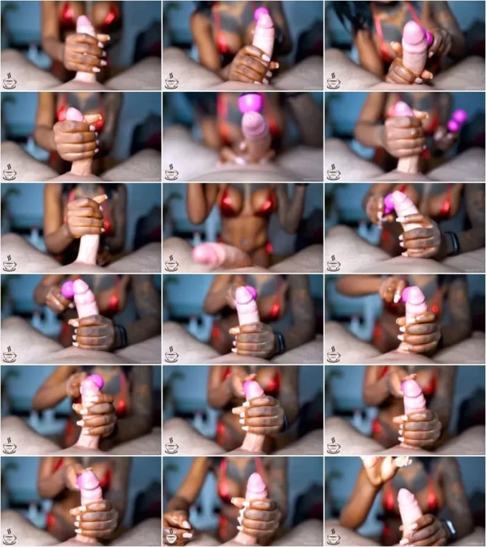 Josy-Black - Multipler Cumshot nach Virbrator Schwanzmassage [FullHD 1080p] (MDH)
