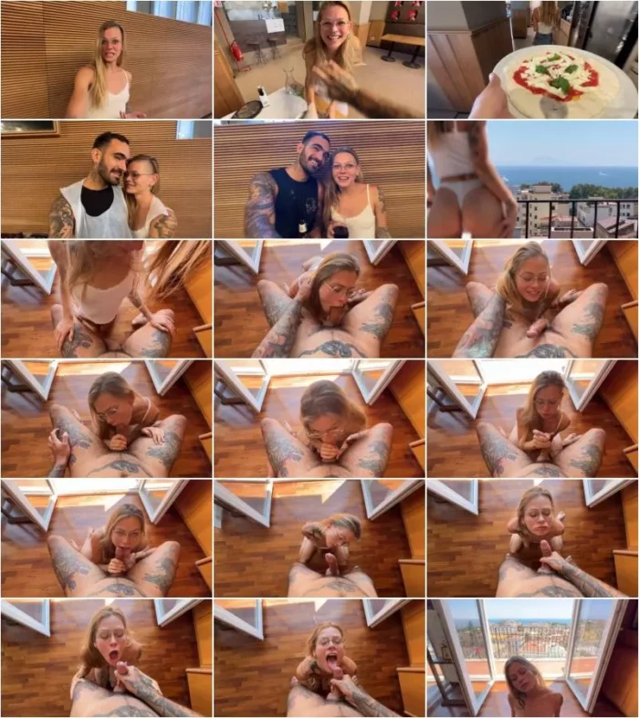 SammmNextDoor  - Date Night #07 - from Pizza to Dick, She Likes Eating in Italy (Cute Nerd Giving Bj) [FullHD 1080p] (Amateur)