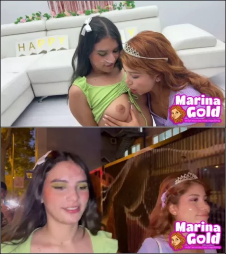 Marina Gold, Min Galilea - Birthday Bukkake Cumwalk! 2022-11-27 [HD 720p] (Bukkake)