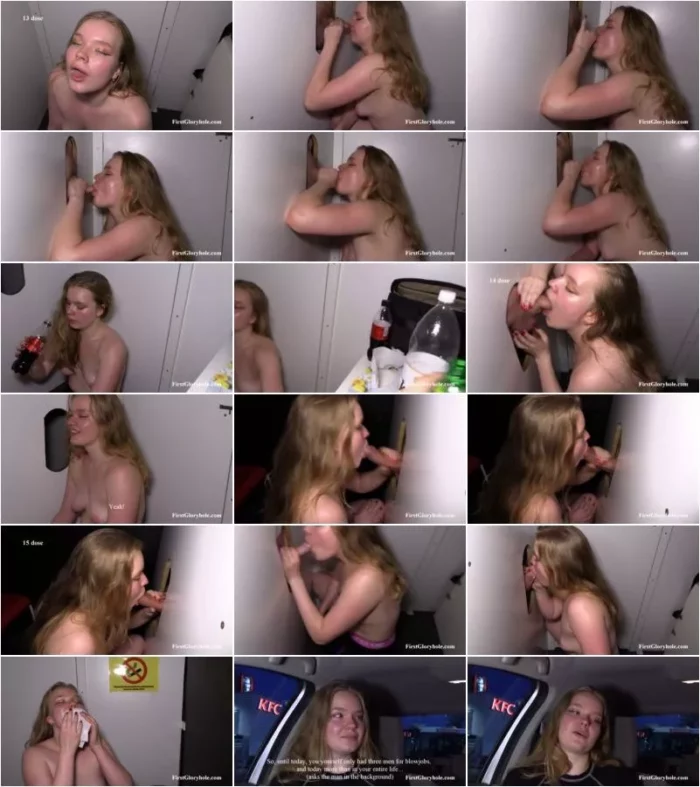 Luxxy - Freshly 18year Luxxy - swallowing 4 men in 15min - Part 3 [FullHD 1080p] (First GloryHole)