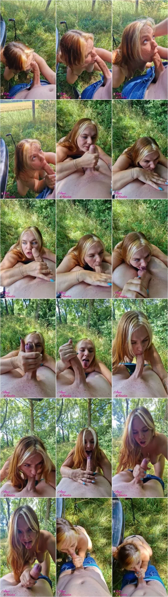AnjaAmelia - Outdoor-halsfick und Gesichtsbesamung im park [UltraHD/2K 1920p] (MDH)
