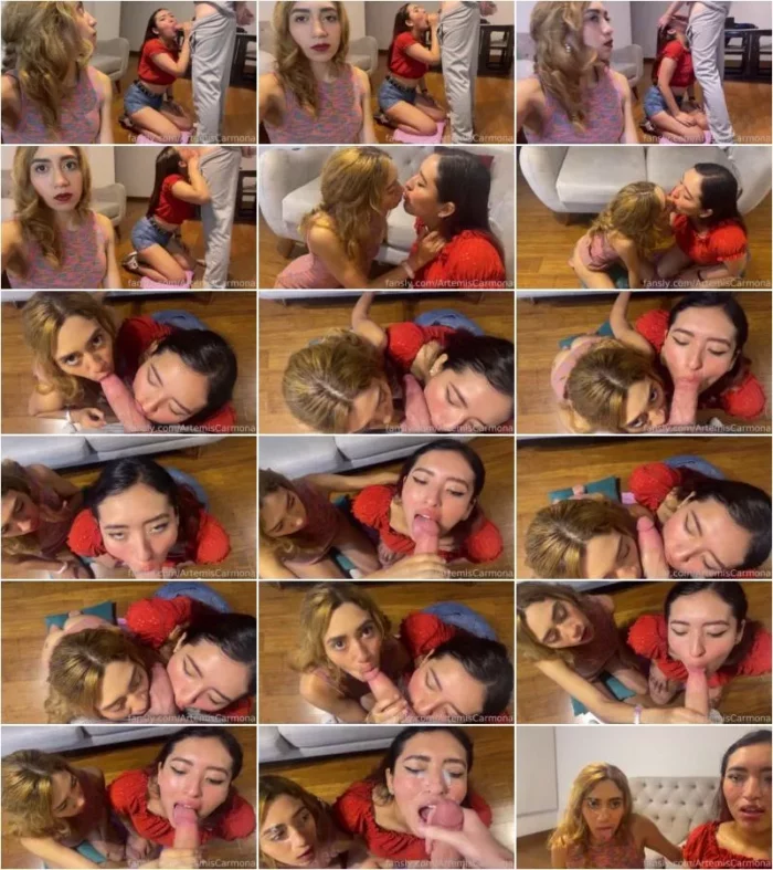 Artemis Carmona - Double Blowjob & Licking [FullHD 1080p] (Latina)