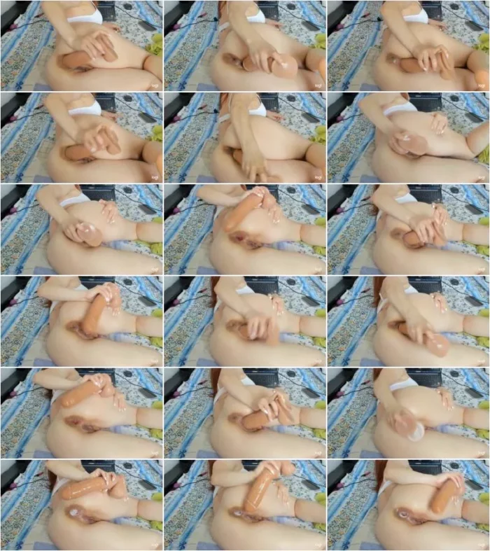 Sweet Tinqerbell - Laying On Left Side And Fuck My Ass And Pussy With Big Toy [FullHD 1080p] (Dildo)
