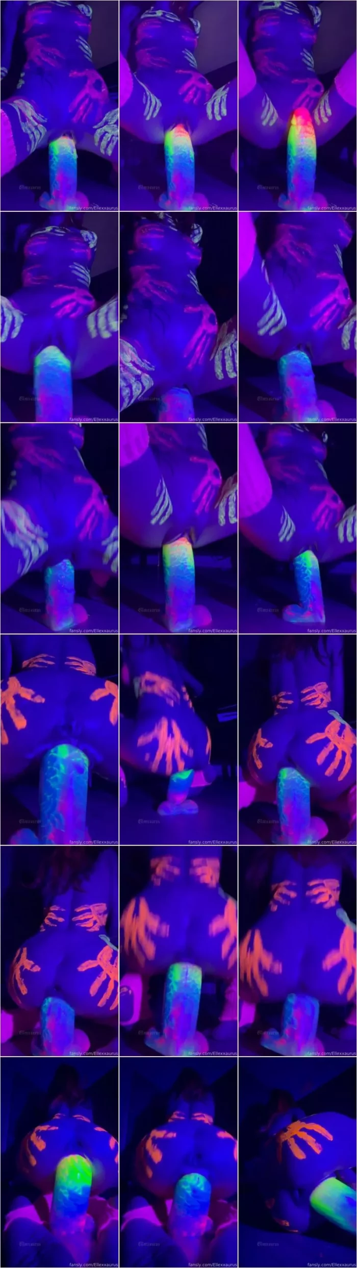 Ellexxaurus - UV light and paints feels so trippy I loveee it and the dildo is huge (09.02.2025) [2K 3840p] (Dildo)