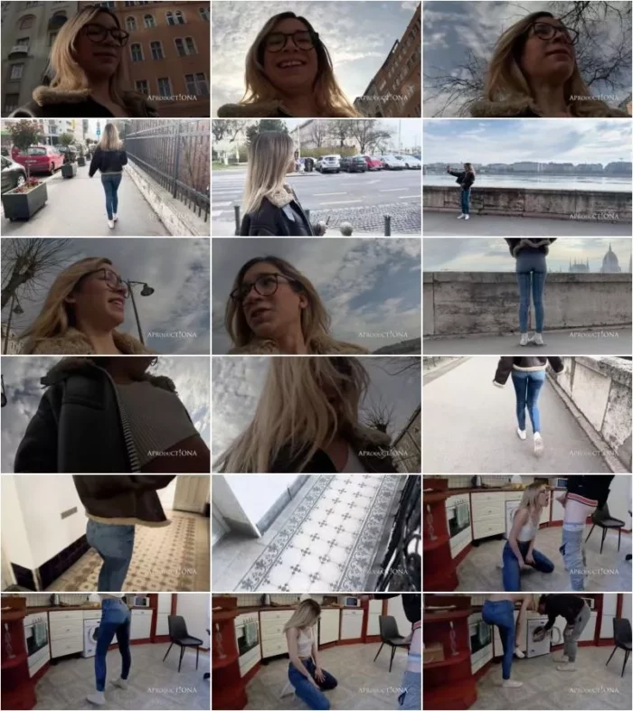 Aproduct!onA - Wetting Her Jeans On The Streets Of Budapest And Getting Golden Shower [UltraHD/4K 2160p] (Pissing)