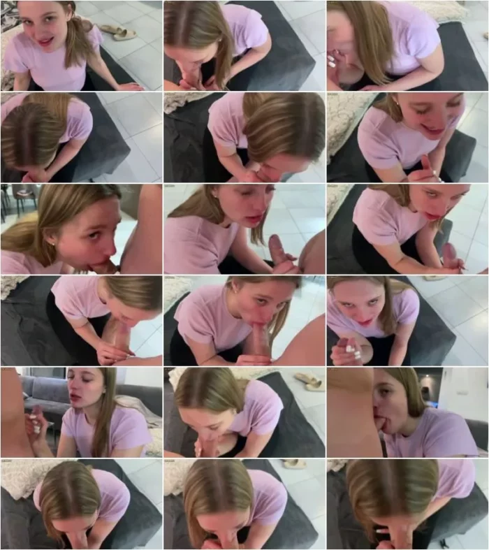 KleineMaja - Geiler Blowjob mit Nachbarsjungen - Er spritzt mir alles in den Mund [FullHD 1080p] (MDH)
