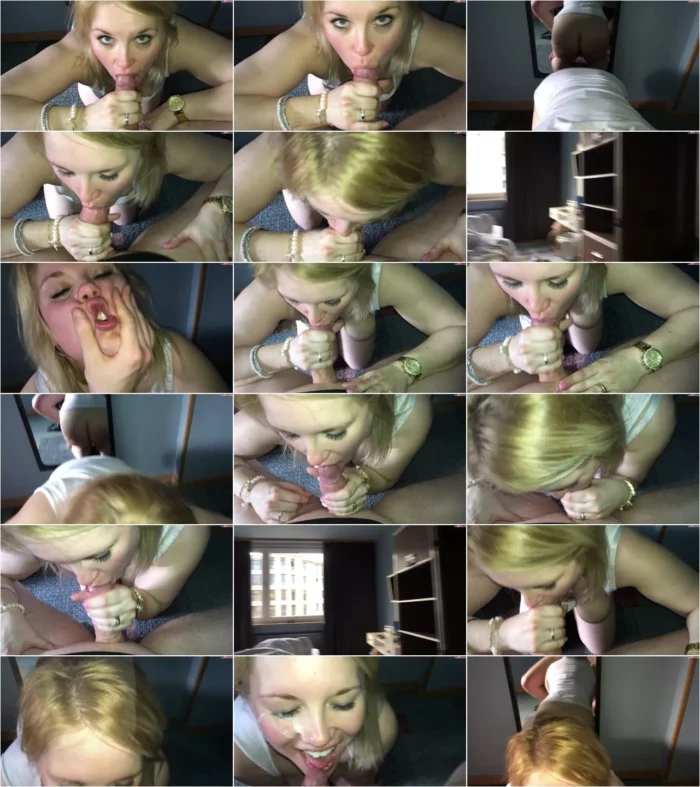 Blow-Babe - Vor dem Hotelzimmer-Spiegel ins Gesicht gespritzt [FullHD 1080p] (MDH)
