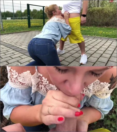 devil-sophie - Den traurigen Futballer am Stadion in Jeans Arsch abgeblasen - Riskanter Fremdblow mit Spermalecken [HD 720p] (MDH)