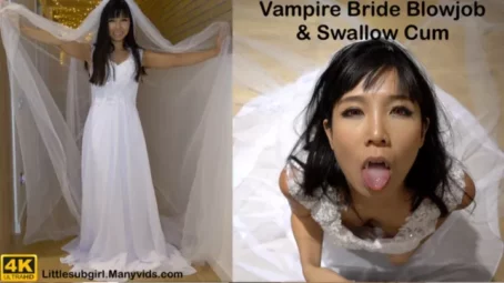 Littlesubgirl - Vampire Bride Blowjob & Swallow Cum [UltraHD/4K 2160p] (Dildo)