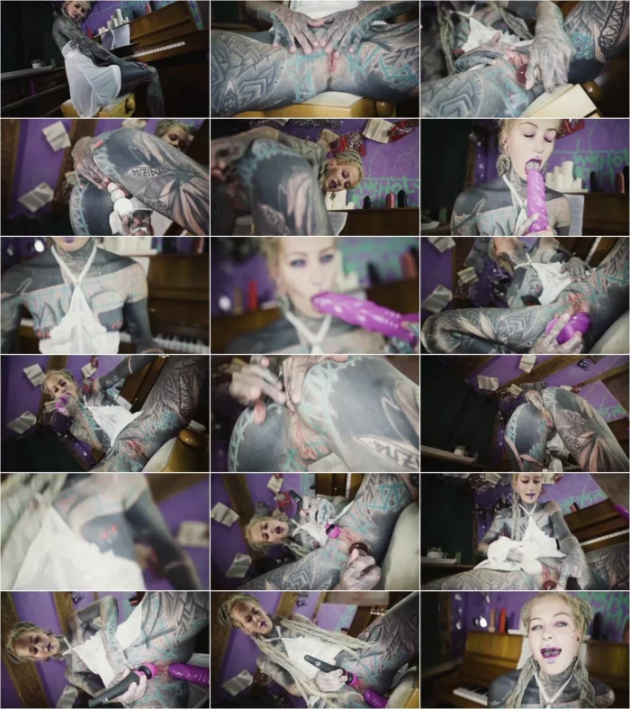 Anuskatzz - A Piano-pussy, anal fist, bdsm solo orgasm [FullHD 1080p] (Dildo)