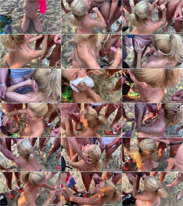 Elisa Dreams - Sex Challenge 2019 - New Bukkake on the beach (25.06.2020) [FullHD 1080p] (Elisa-Dreams)