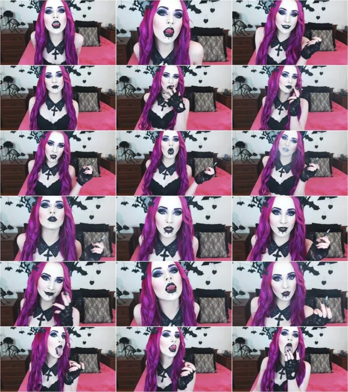 XandriaGoddess - Black lips and smoking tease [FullHD 1080p] (Dildo)
