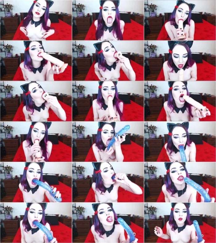 XandriaGoddess - Kitty shows sloppy deepthroat skills [HD 720p] (Dildo)