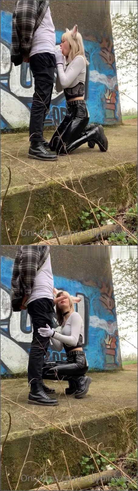 SallyDinosaur - Outdoors Cosplay Blowjob - Gesichtsbesamung inklusive [FullHD 1080p] (MDH)