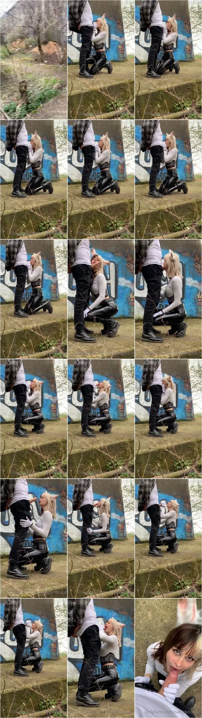 SallyDinosaur - Outdoors Cosplay Blowjob - Gesichtsbesamung inklusive [FullHD 1080p] (MDH)