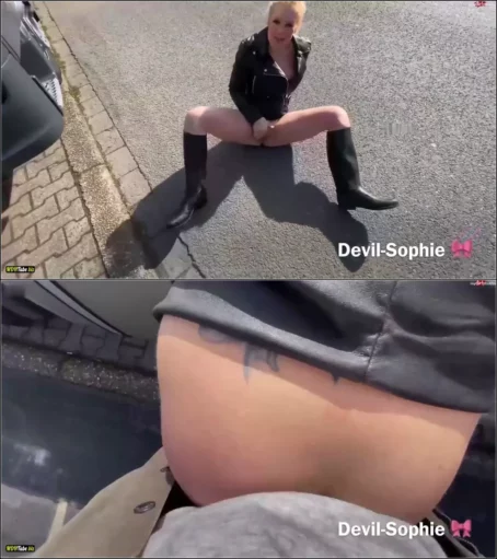 devil-sophie - Fetisch Fickdate Public auf der Strasse - Durchgefickt und sauber geleckt in Gummistiefel [HD 720p] (MDH)