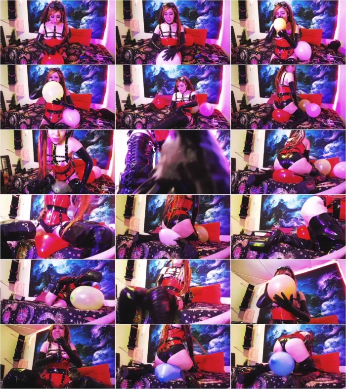 KinkyMedusa - Balloon Play and Pop in Latex and Boots [HD 720p] (Dildo)