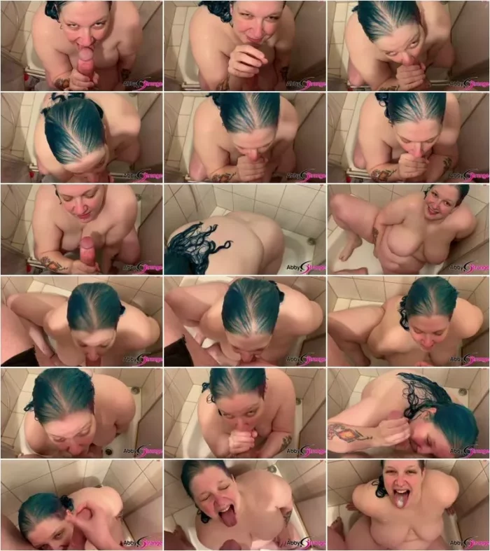 Abby-Strange - Blowjob in der Dusche! Undgeschminkt und ungestellt [FullHD 1080p] (MDH)