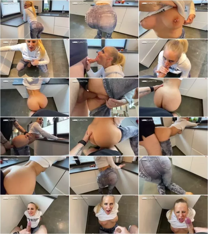 Lara-CumKitten - Bubble Butt in Jeans Leggings - Doggy Fick bis zur Sperma Fontane [FullHD 1080p] (MDH)