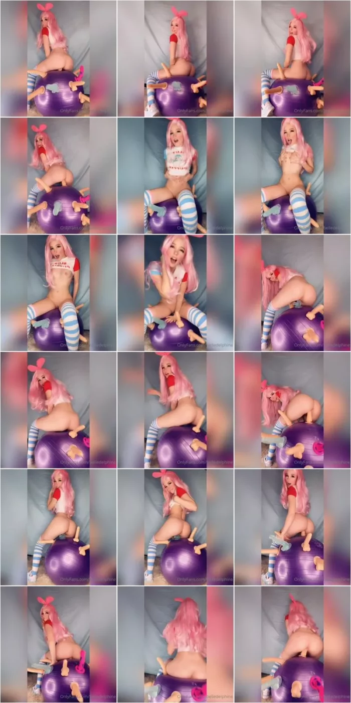Belle Delphine -  Yoga Ball Dildo Show [HD 720p] (Dildo)