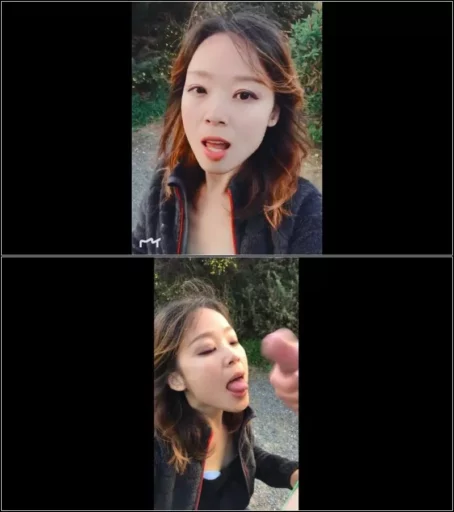 CumOnAnna - Public Blowjob And Cum Walk In The Park [HD 720p] (Asian)