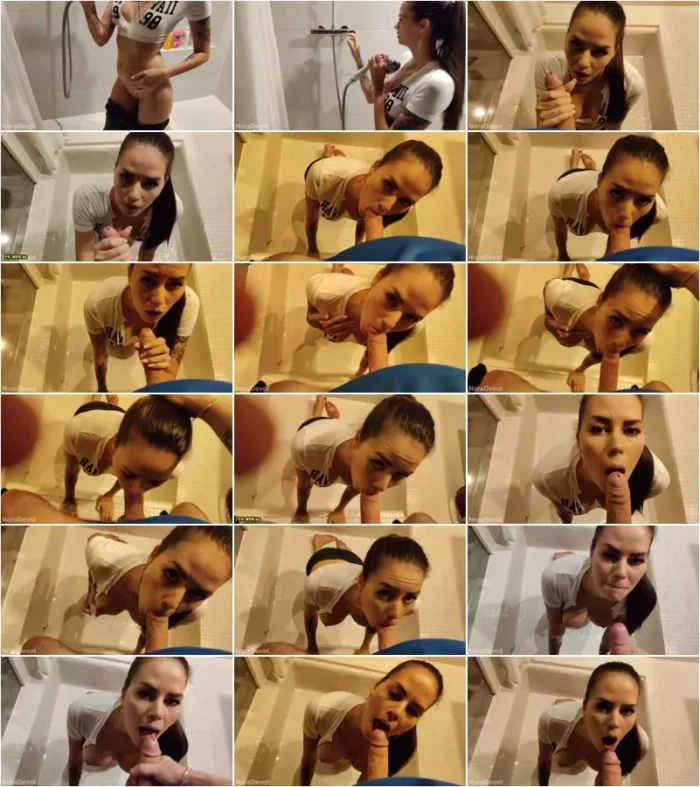 Noradevot - Blowjob und Cumshot in der Dusche [FullHD 1080p] (MDH)