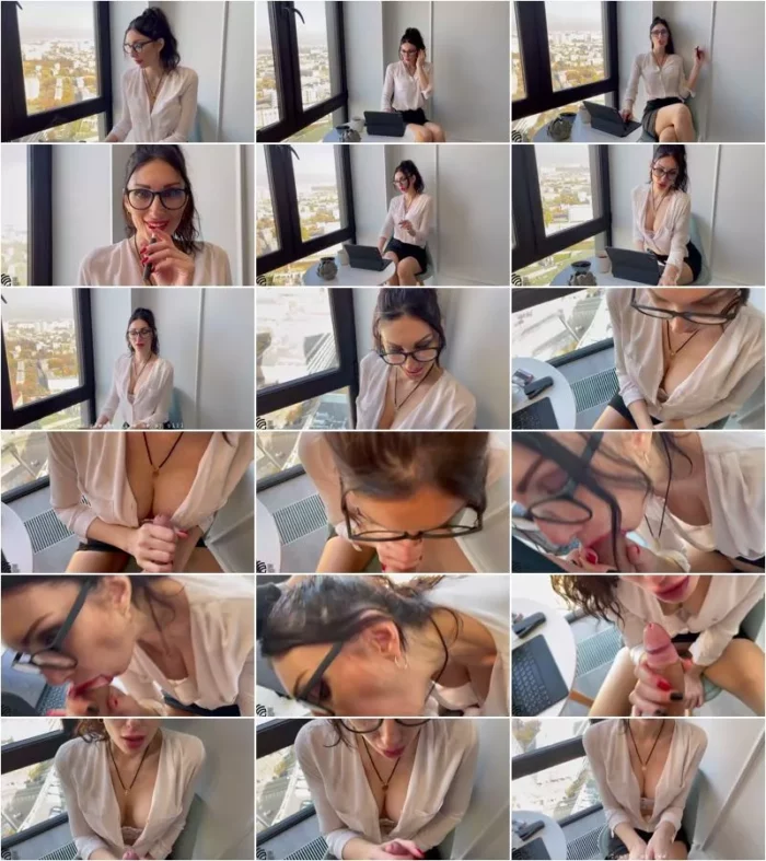 LizaVirgin - The secretary jerked off the waiter [FullHD 1080p] (MILF)