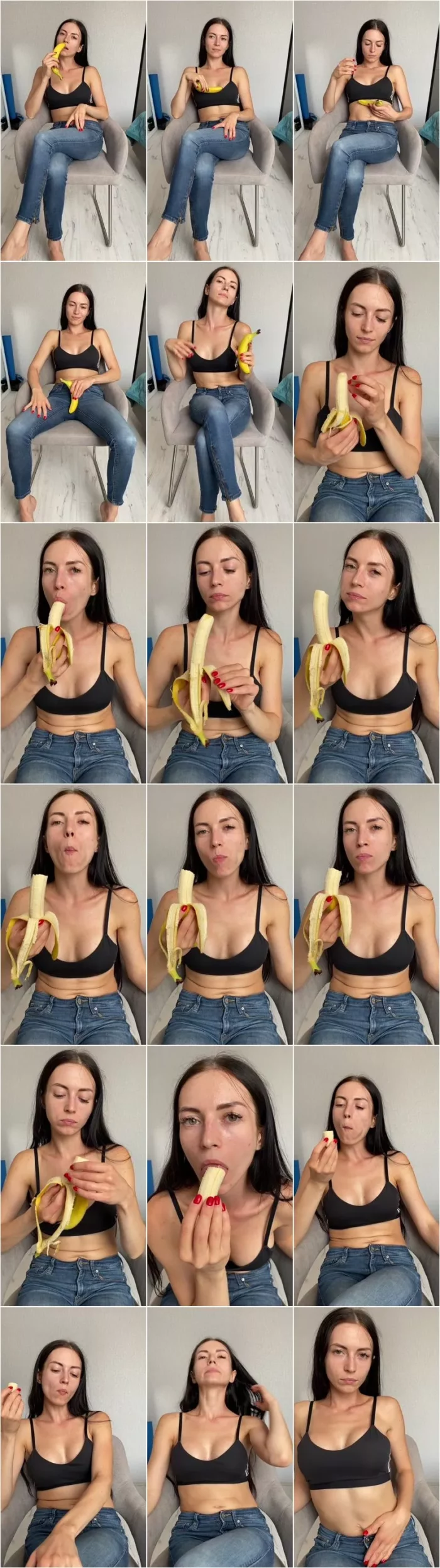 Princess_Monica - Teasing in jeans,eating and sucking banana [UltraHD/2K 1920p] (Solo)
