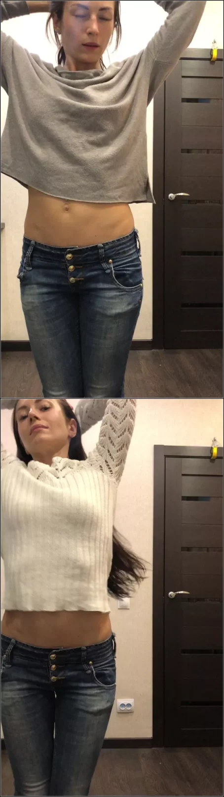Princess_Monica - Stretch test Belly showing in 3 sweaters [UltraHD/2K 1920p] (Solo)