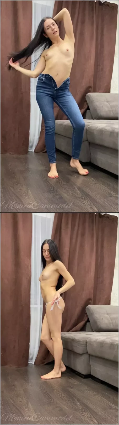 Princess_Monica - Strip in casual style in jeans and top [UltraHD/2K 1920p] (Solo)