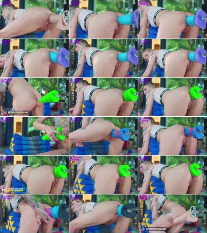 MashaYang - Tiny Little Ass Destroyed With Big Dildos On High Speed Fucking Machine [UltraHD/4K 2160p] (Dildo)