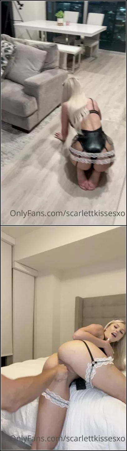 ScarlettKissesxo - Sexy Maid Roleplay Fuck Boss [HD 720p] (Milf)