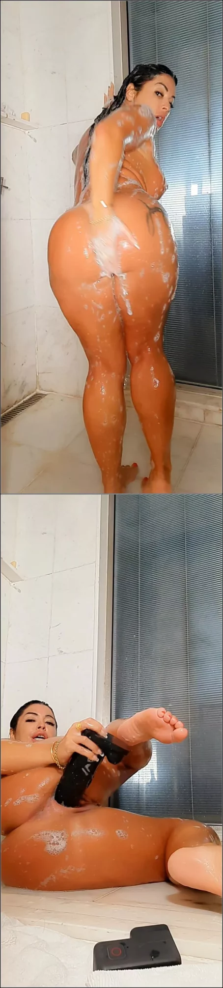 Monica Santhiago - Taking A Shower With Giant Dildo Play [UltraHD/4K 2400p] (Latina)