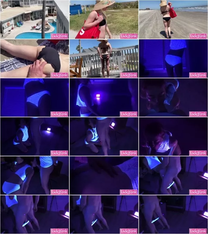 Jade - Perving at the pool leads to blacklight blowjob [FullHD 1080p] (Jadekink)