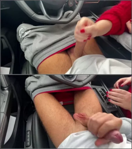 slipcoupleofficial - Schlampiger handjob in einem auto im supermarkt, parkplatz [FullHD 1080p] (MDH)