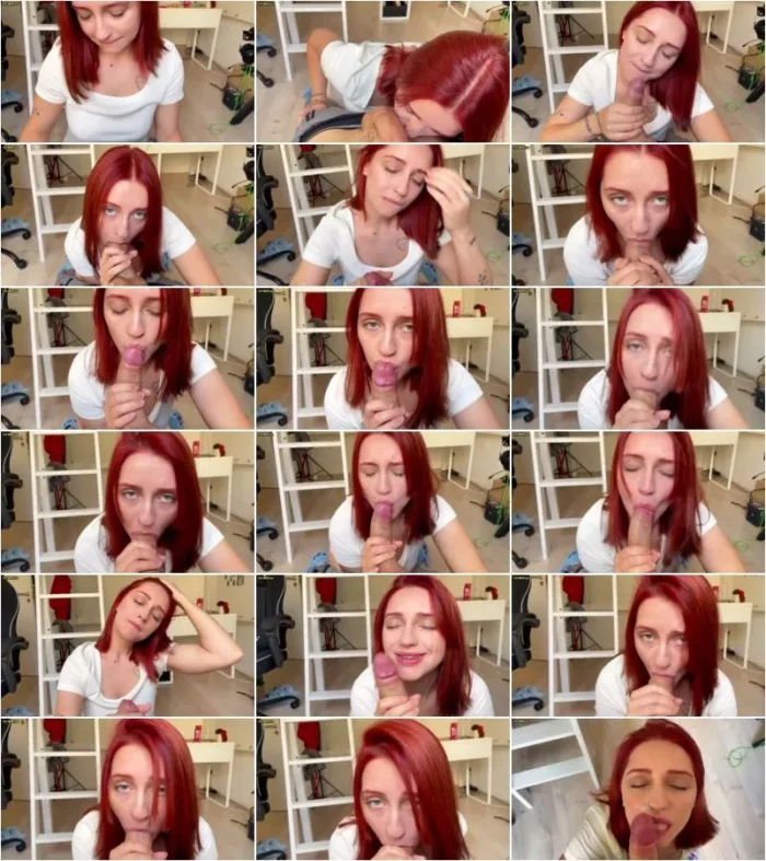 Amelia_Ball - Scharfe Rothaarige Studentin macht heimlichen Blowjob – Sperma direkt ins Gesicht [HD 720p] (MDH)