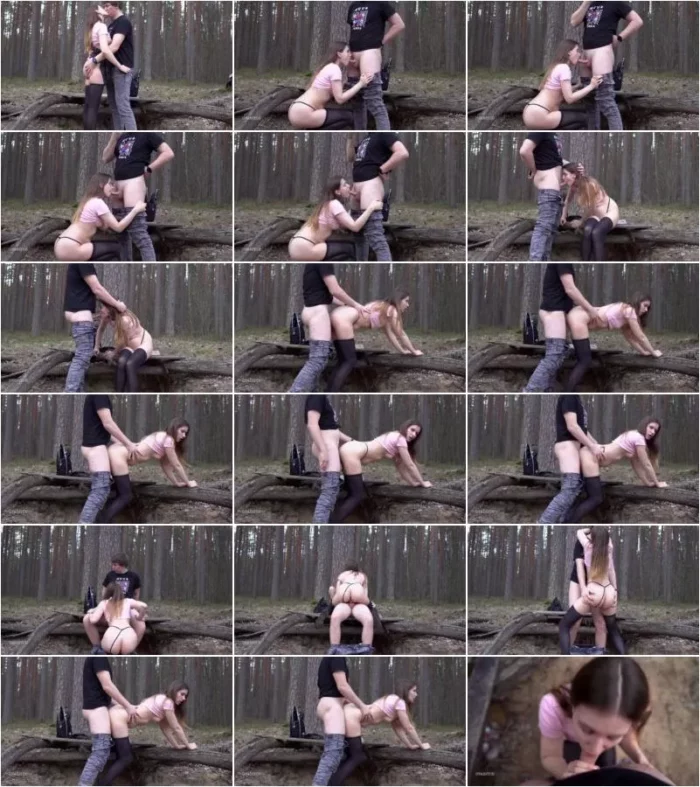 Dvabitch - Brunette blowjob und doggystyle fick im wald [FullHD 1080p] (MDH)