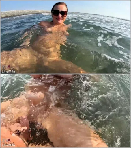 LinaMila - WILD OUTDOOR EXTREME - AMATEUR WELLENFICK ORGASMUS MITTEN IM MEER [FullHD 1080p] (MDH)