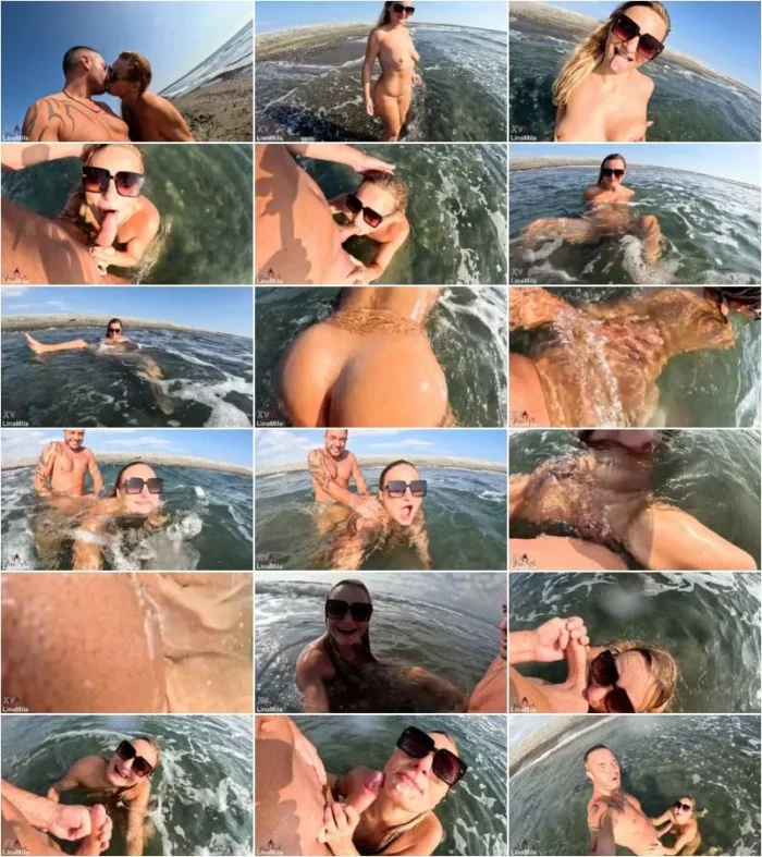 LinaMila - WILD OUTDOOR EXTREME - AMATEUR WELLENFICK ORGASMUS MITTEN IM MEER [FullHD 1080p] (MDH)