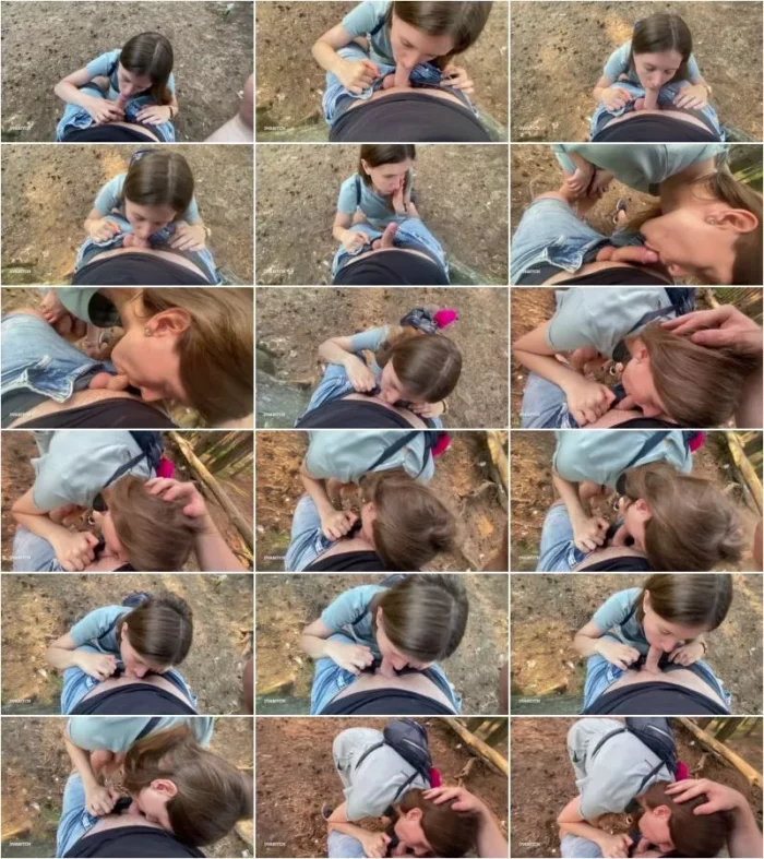 Dvabitch - Amateur brunette gibt im wald sinnlichen blowjob und nimmt sperma in den mund [FullHD 1080p] (MDH)